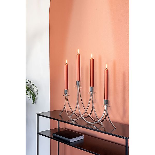 Fink Kerzenleuchter "LILANA" für Stabkerzen, 4-flammig, vernickelt günstig online kaufen