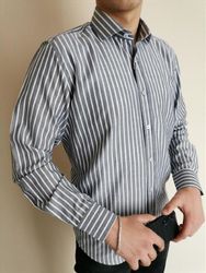 Megaman Jeans Langarmhemd Langarmhemd Herren gestreift günstig online kaufen