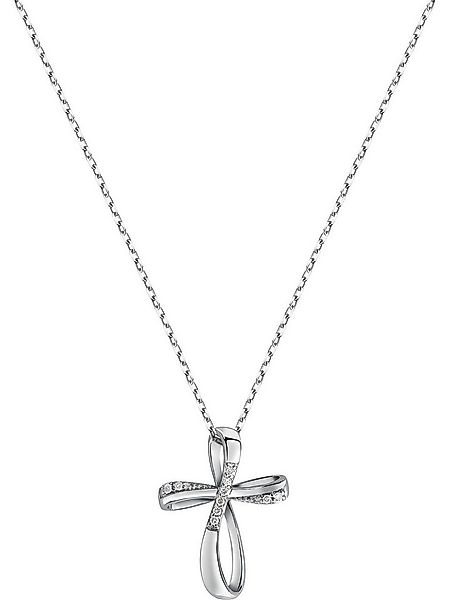 CHRIST Goldkette CHRIST Damen-Kette 750er Weißgold 10 Diamant Kreuz günstig online kaufen