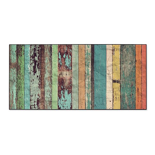 banjado Wandtafel Stahl Bunte Bretterwand, (inkl. günstig online kaufen