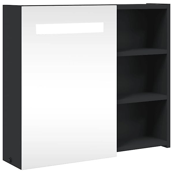 vidaXL Spiegelschrank mit LED-Beleuchtung Schwarz 60x13x52 cm 357971 günstig online kaufen