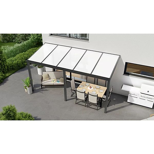 Terrassenüberdachung Professional 500 cm x 300 cm Anthrazit Struktur PC Opa günstig online kaufen