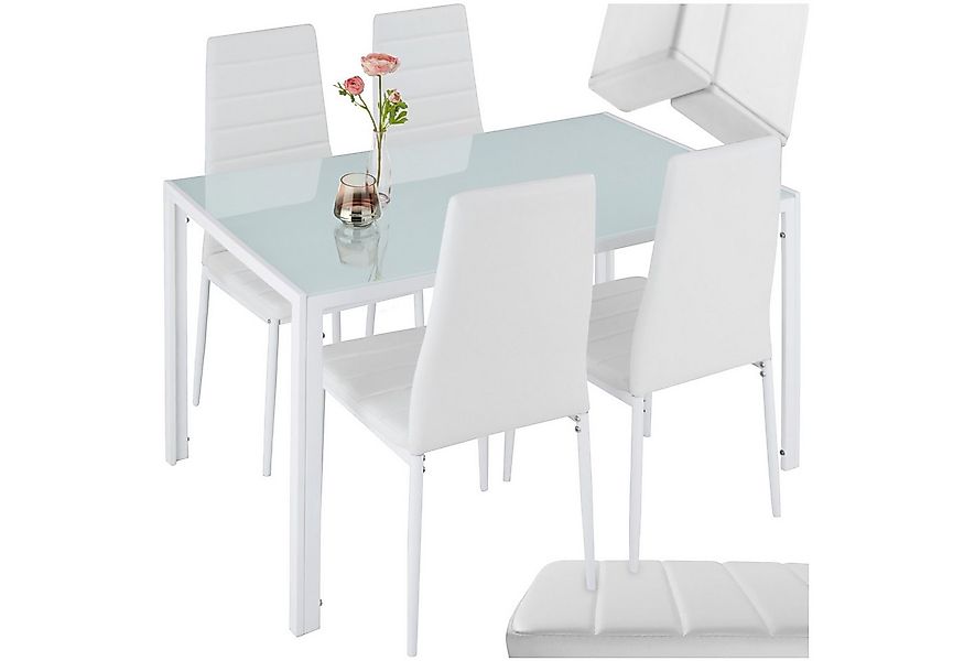 tectake Sitzgruppe Essgruppe Berlin 4+1, gepolstert mit Kunstlederbezug, we günstig online kaufen