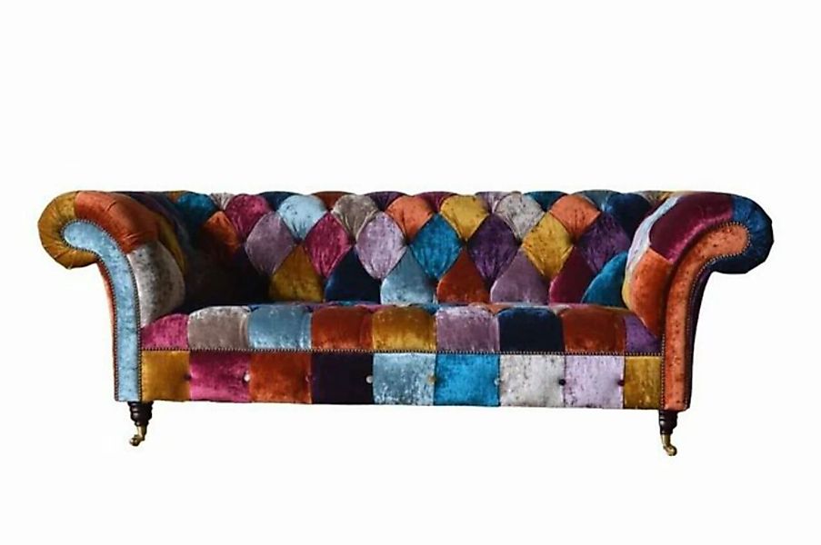 JVmoebel Sofa Chesterfield Textil Sofa Couch Polster Sofas Luxus Stoff 3 Si günstig online kaufen