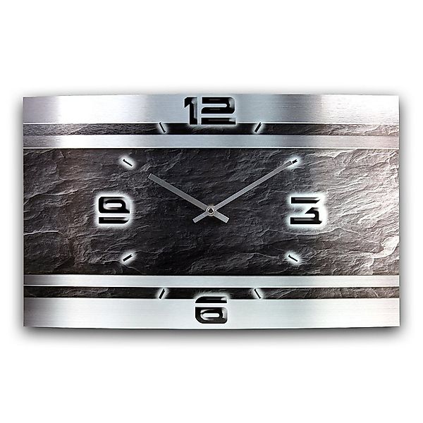 Kreative Feder Funkwanduhr 3D Design-Wanduhr „Schiefer-Look“ günstig online kaufen
