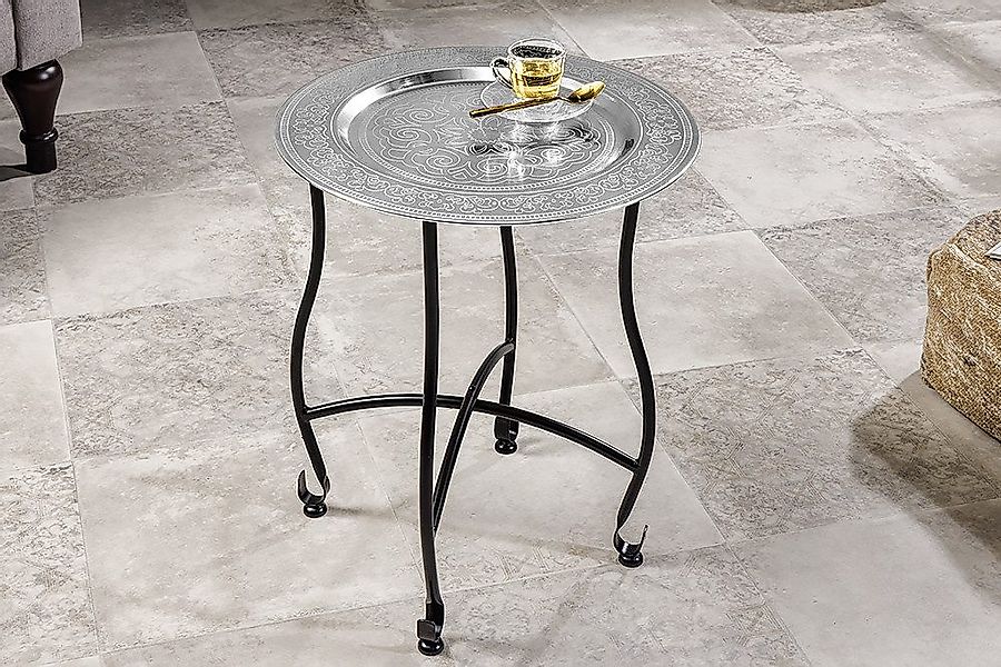 riess-ambiente Beistelltisch MARRAKESCH 50cm silber / günstig online kaufen