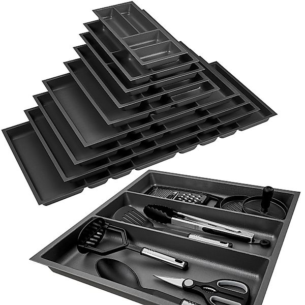 SO-TECH® Besteckeinsatz Orga-Box 3 silbergrau Leinwandstil günstig online kaufen