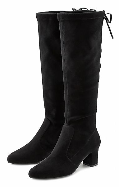 LASCANA Schlupfboots, Slouchy Boots, Slip-On, Stretch & Blockabsatz günstig online kaufen