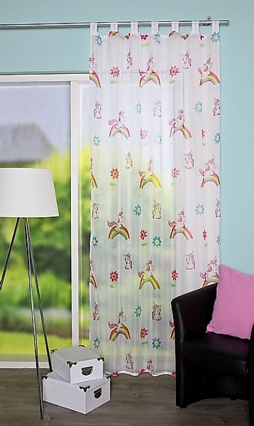 HOME WOHNIDEEN Vorhang EINHORN (1 St), Schlaufen, transparent, Voile, HxB: günstig online kaufen