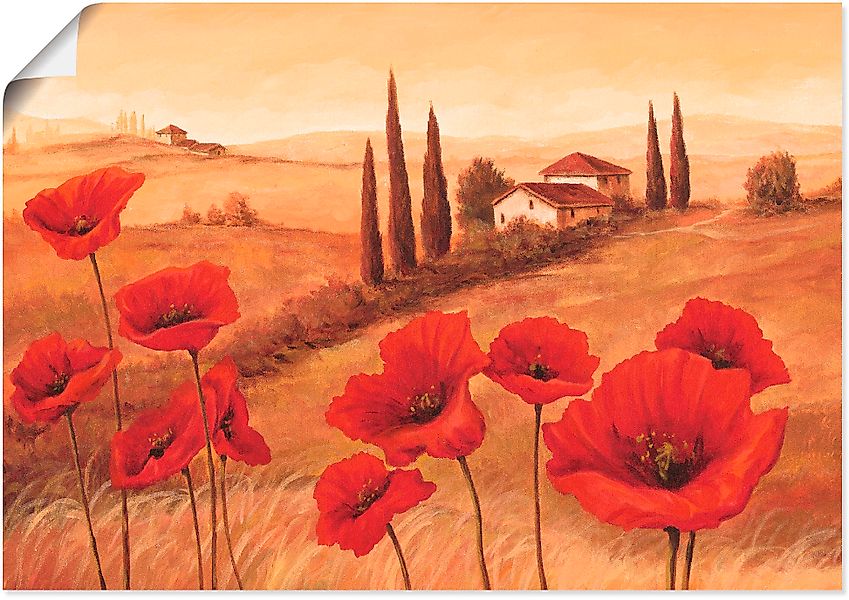 Artland Wandbild "Mohnblumen in der Toskana", Europa, (1 St.), als Leinwand günstig online kaufen