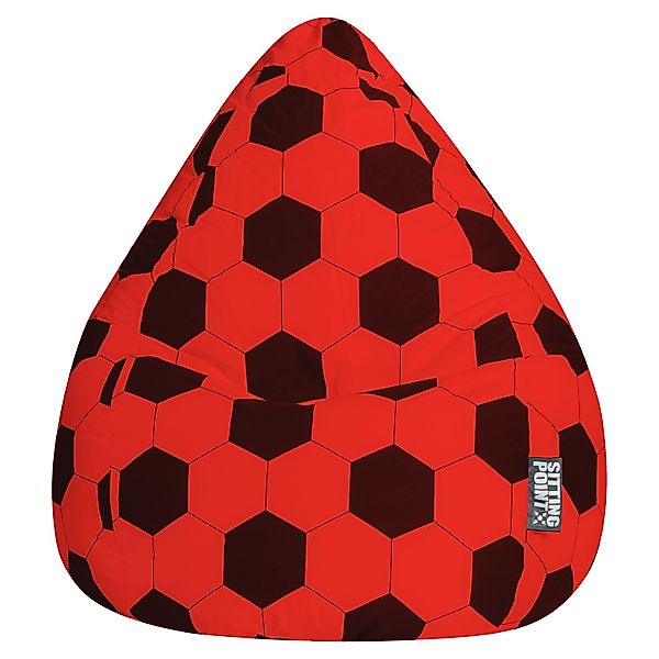 Sitting Point Sitzsack BeanBag Fankurve 220 l Rot-Schwarz Fußball-Muster günstig online kaufen