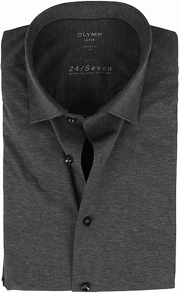OLYMP Luxor Jersey Stretch Hemd 24/Seven Dunkelgrau - Größe 46 günstig online kaufen