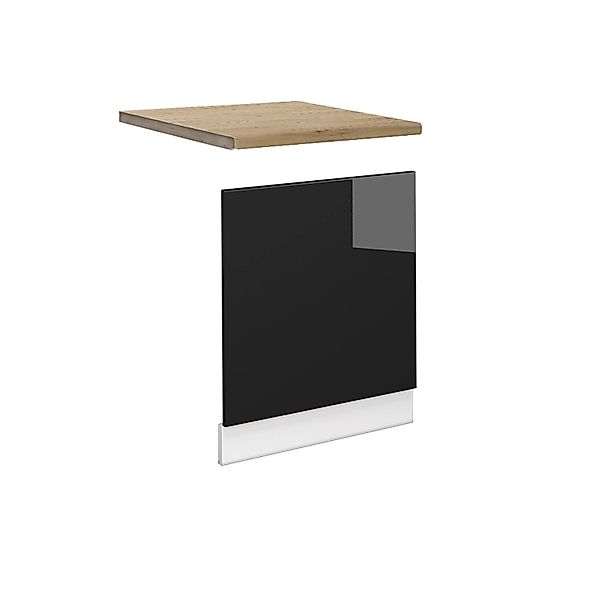Vicco Frontblende Fame-Line Schwarz Eiche hochglanz/Weiß 60 cm AP Eiche günstig online kaufen