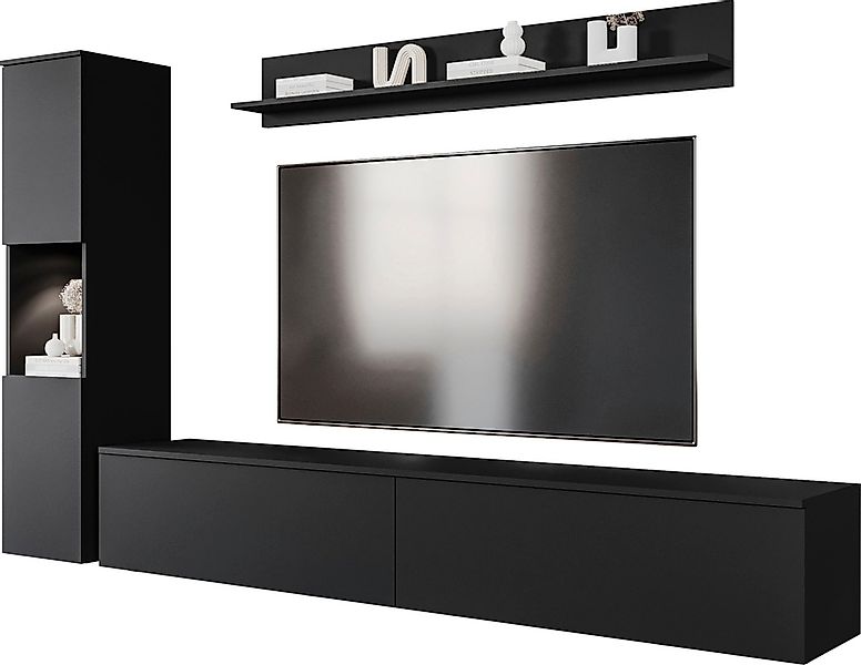 INOSIGN Wohnwand "PARIS, Vitrine Türanschlag links/rechts wechselbar", (Kom günstig online kaufen