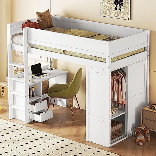 HAUSS SPOLE Hochbett 90*200cm mit Kleiderschrank, günstig online kaufen