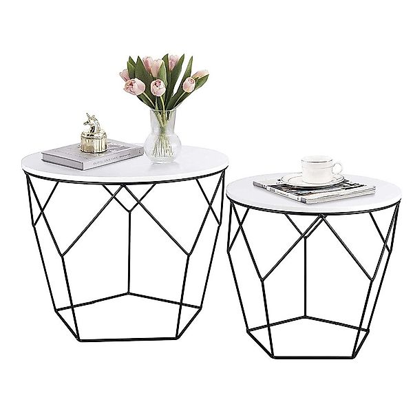 Ribelli Couchtisch Metalltisch mit weißer Platte, günstig online kaufen