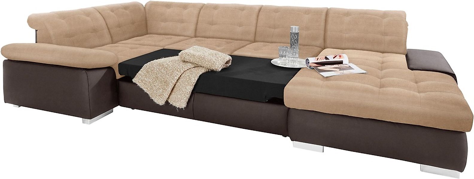 sit&more Wohnlandschaft "Ontario U-Form" XXL, wahlweise mit Bettfunktion günstig online kaufen