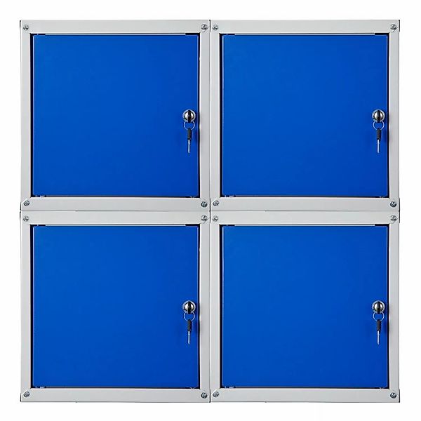 PROREGAL Mega Deal 4x Schließfachwürfel Cubic HxBxT 35 x 35 x 35 cm Grau-Bl günstig online kaufen