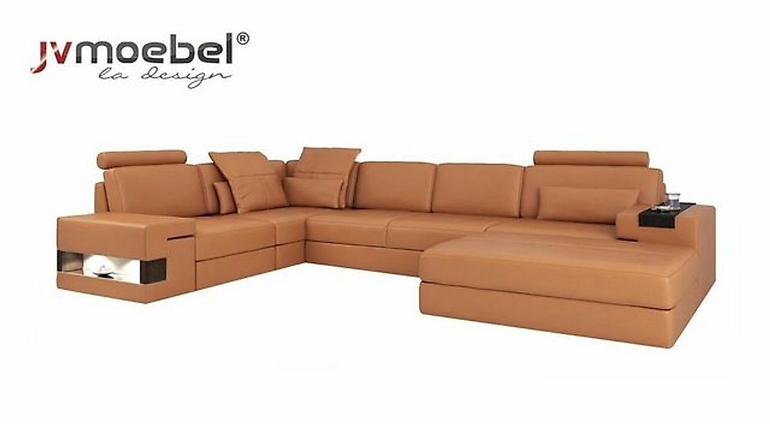 JVmoebel Ecksofa Sofa Ecke Set L-Form gepolsterte Leder Möbel Ledersofa Hoc günstig online kaufen