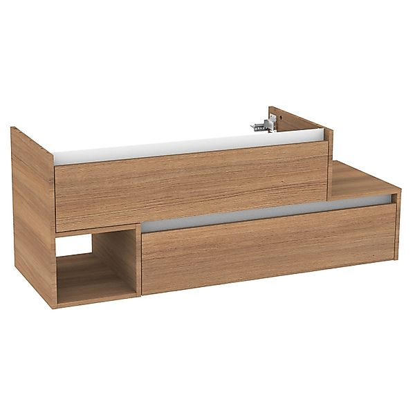 Fackelmann Waschbeckenunterschrank,inks Vita 128,5 cm x 50 cm x 46 cm Oak/W günstig online kaufen