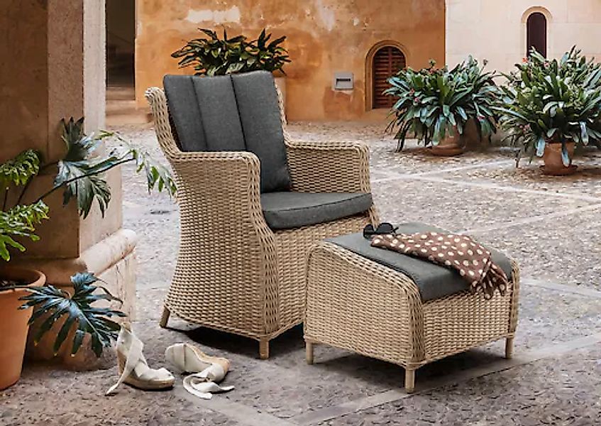 Destiny Gartenlounge-Set »LUNA CASA« 4 Stk. tlg. Polyrattan, Sessel mit Fuß günstig online kaufen