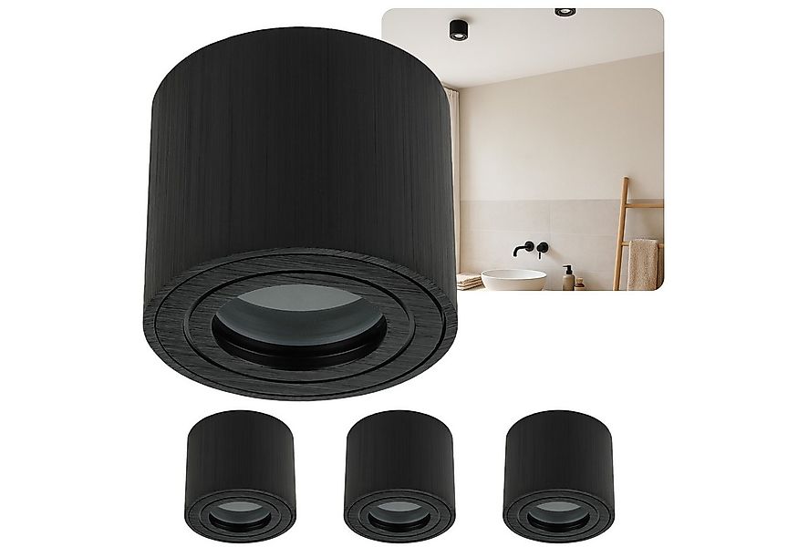 Sweet LED Aufbauleuchte 4er Set flach IP44 Aluminium Deckenspots rund für B günstig online kaufen