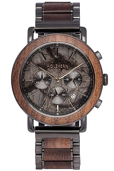 Holzkern Quarzuhr Quarz Chronograph Askja Walnuss/Marmor günstig online kaufen