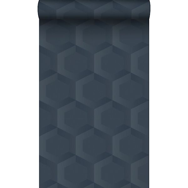 Origin Luxury Wallcoverings Tapete 3D Wabenmuster Dunkelblau 53 Cm X 1005 C günstig online kaufen