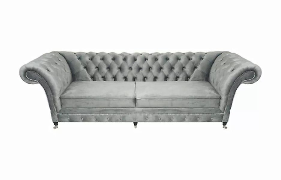 JVmoebel Chesterfield-Sofa Polstermöbel Grau Sofa Zweisitzer Couch Designer günstig online kaufen