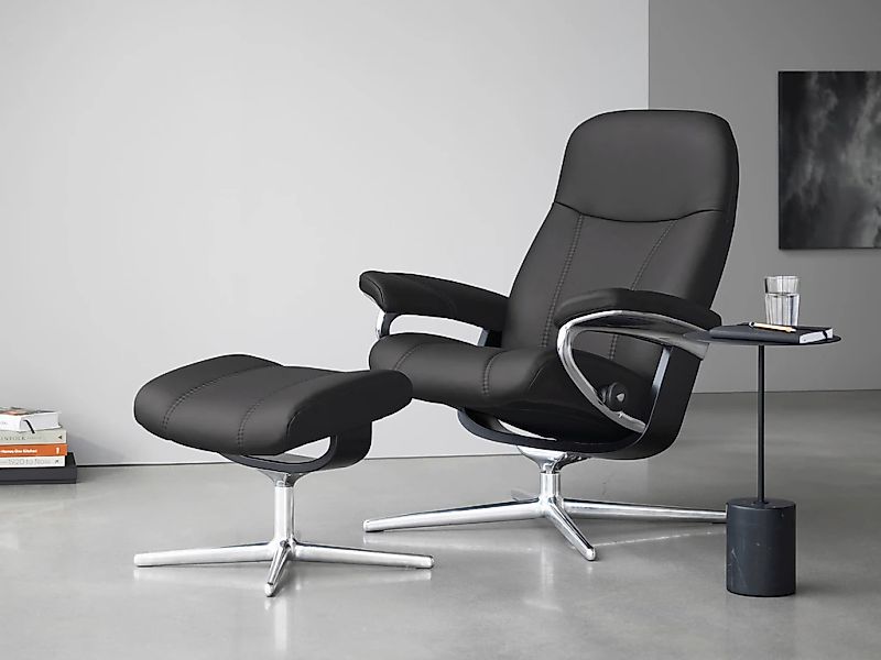 Stressless "Consul" mit Cross Base, Größe S, M & L, Holzakzent Schwarz günstig online kaufen