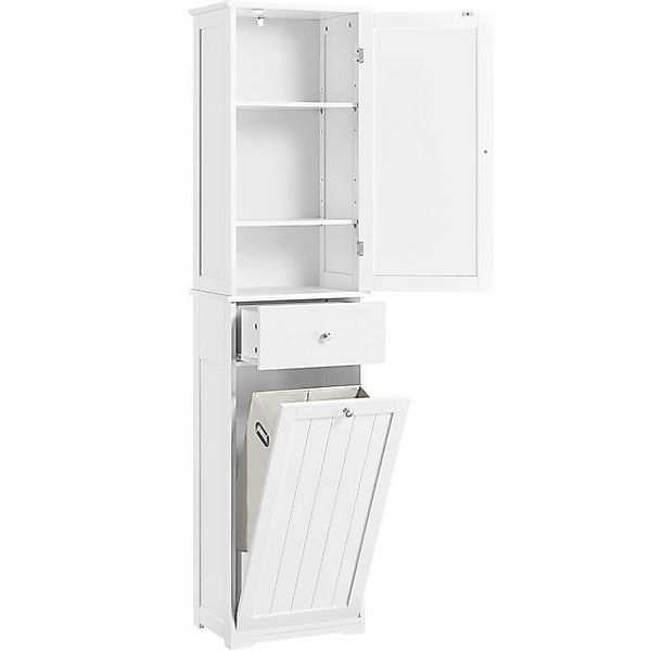 Yaheetech Hochschrank 45x30x180 cm Badschrank Badezimmerschrank mit Wäschek günstig online kaufen