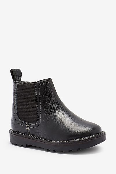 Next Warmgefütterte Chelsea-Stiefeletten aus Leder Chelseaboots günstig online kaufen