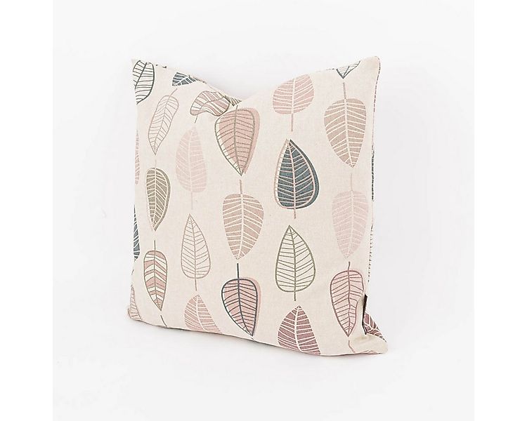 SCHÖNER LEBEN. Dekokissen Kissenhülle Scandi Retro Leaves natur rosa div. G günstig online kaufen