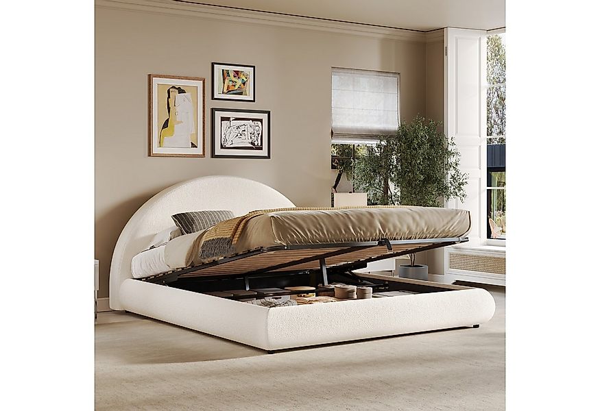 Flieks Polsterbett, Hydraulisches Stauraumbett Doppelbett 180x200cm mit dic günstig online kaufen