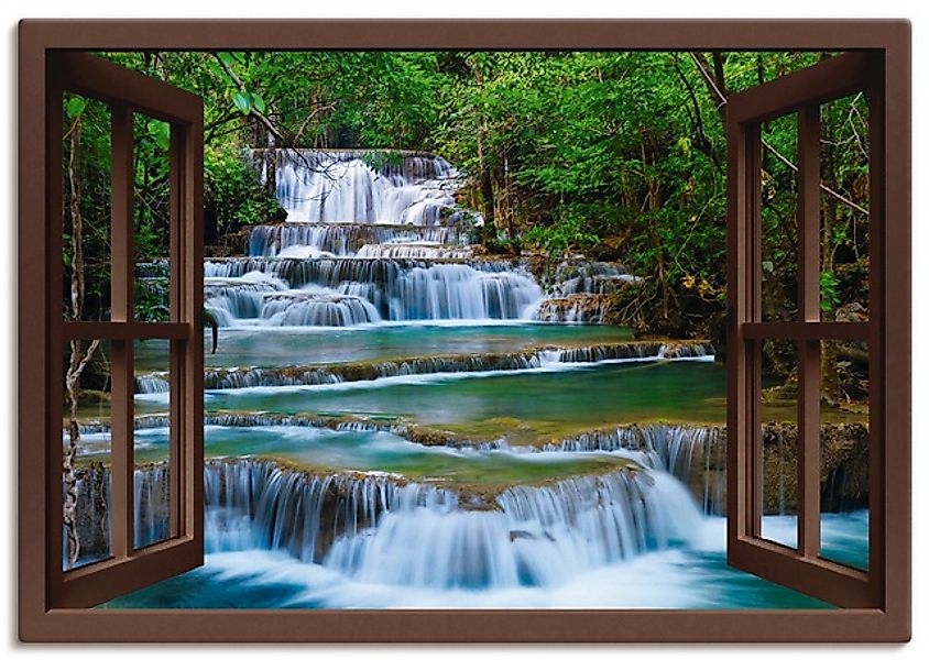 Artland Wandbild »Fensterblick Wasserfall in Kanchanaburi« Fensterblick 1 S günstig online kaufen