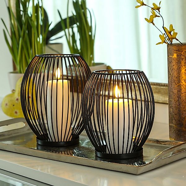 MARELIDA Windlicht Kerzenhalter Windlicht Korb Optik günstig online kaufen