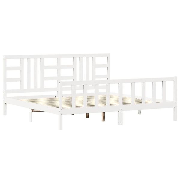 vidaXL Massivholzbett ohne Matratze Weiß 200x200 cm Kiefernholz 3191992 günstig online kaufen
