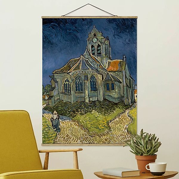 Stoffbild Kunstdruck mit Posterleisten - Hochformat Vincent van Gogh - Kirc günstig online kaufen
