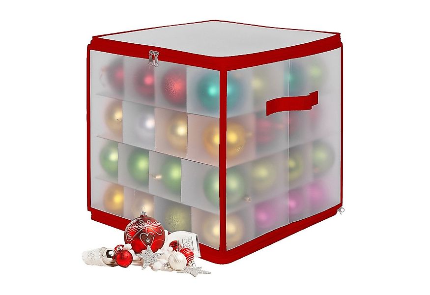 relaxdays Aufbewahrungsbox Weihnachtskugel Aufbewahrungsbox, rot günstig online kaufen
