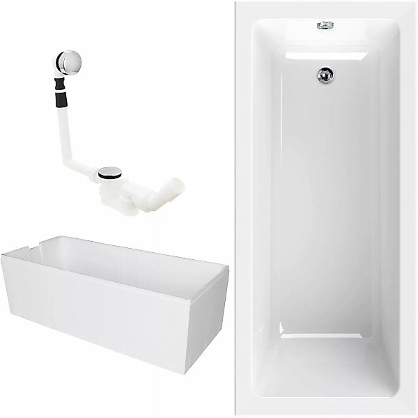 Calmwaters Badewanne Modern Square, (3-tlg), Weiß, günstig online kaufen