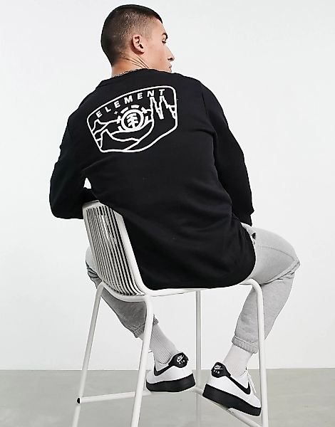 Element – Navio – Sweatshirt in Schwarz mit Rückenprint günstig online kaufen