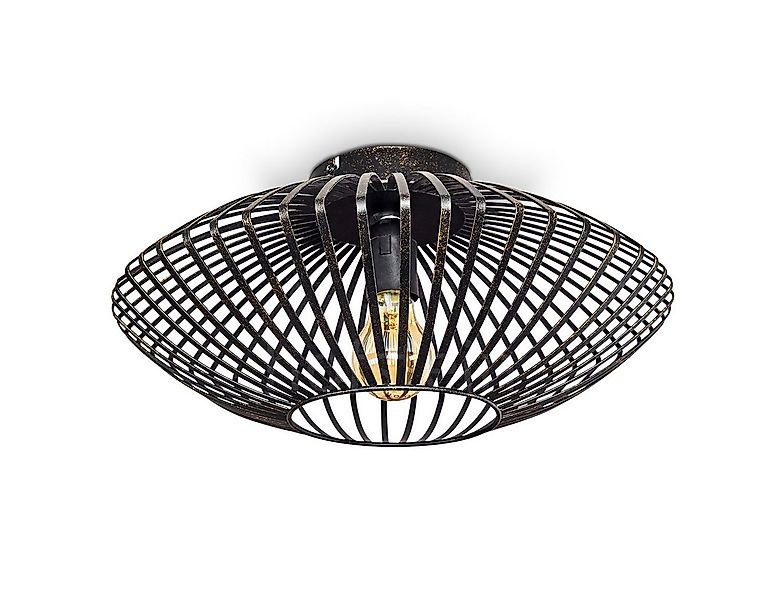 hofstein Deckenleuchte »Pieris« Deckenlampe aus Metall in Schwarz/Gold, ohn günstig online kaufen