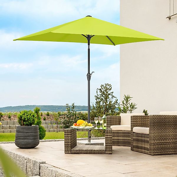 Schneider Marktschirm 210 cmx 130 cm Apfelgrün mit Kurbelmechanik günstig online kaufen