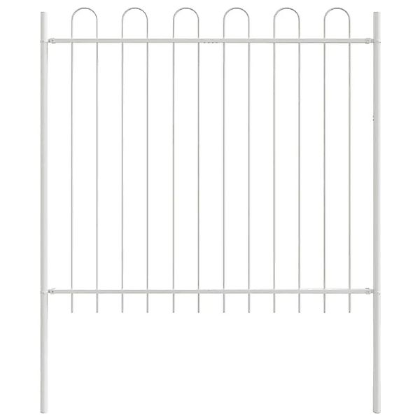 vidaXL Gartenzaun Weiß 6,8 x 1,5 m Pulverbeschichteter Stahl 3334087 günstig online kaufen