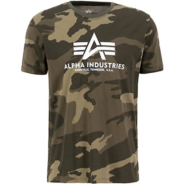 Alpha Industries  T-Shirts & Poloshirts Basic T-Shirt BL Camo - olive camo günstig online kaufen