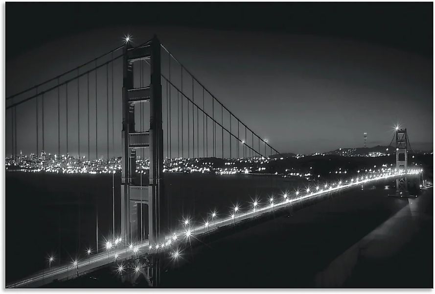 Artland Alu-Dibond-Druck "Golden Gate Bridge am Abend" San Francisco 1 Stk. günstig online kaufen