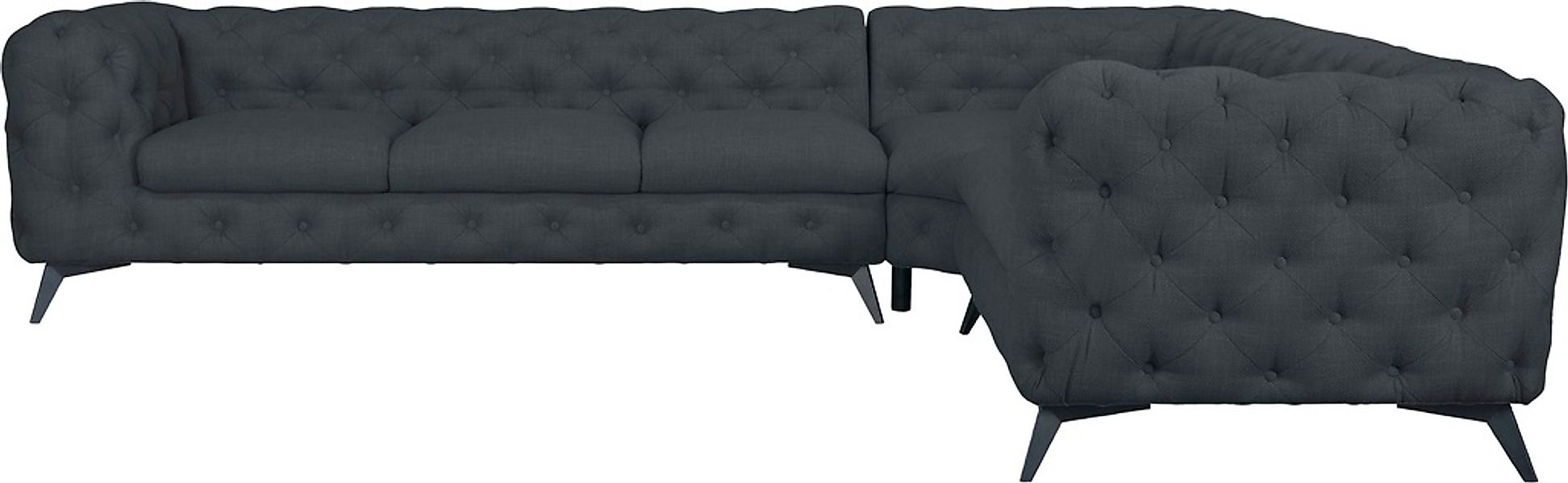 Leonique Chesterfield-Sofa "Ecksofa GLYNIS L-Form mit Wellenunterfederung, günstig online kaufen