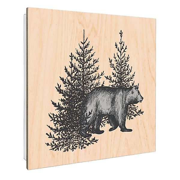Banjado Großer Schlüsselbox Holz 30x30cm Weiß Scharnier Rechts 50 Haken Sch günstig online kaufen