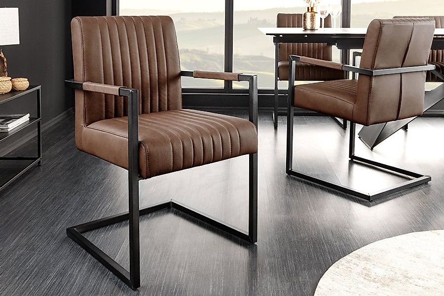 riess-ambiente Freischwinger BIG ASTON vintage braun / schwarz (Einzelartik günstig online kaufen