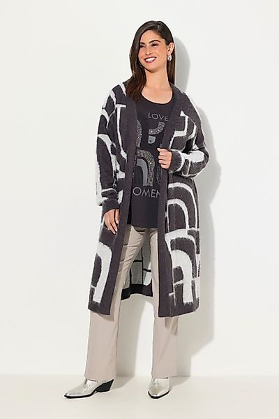 Ulla Popken Strickjacke Strickjacke Jacquardmuster offene günstig online kaufen